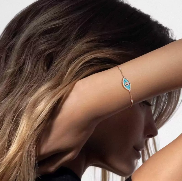[Marins]M LUCKY EYE TURQUOISE Marins GOLD BRACELET