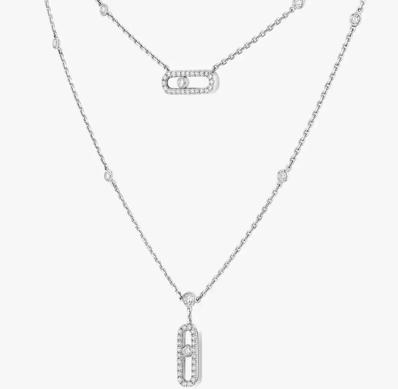 [Marins]MS Double-Circle Full-Diamond Necklace