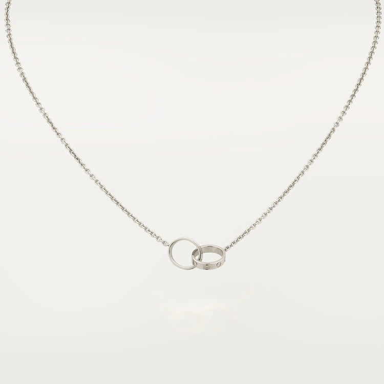 [Marin-Jewelry]LOVE NECKLACE PINK GOLD AND SILVER