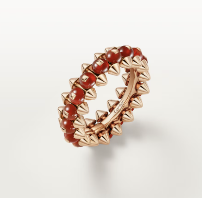 [Marins]CLASH ELEGANT ROSE GOLD RING FEATURING NATURAL AGATE