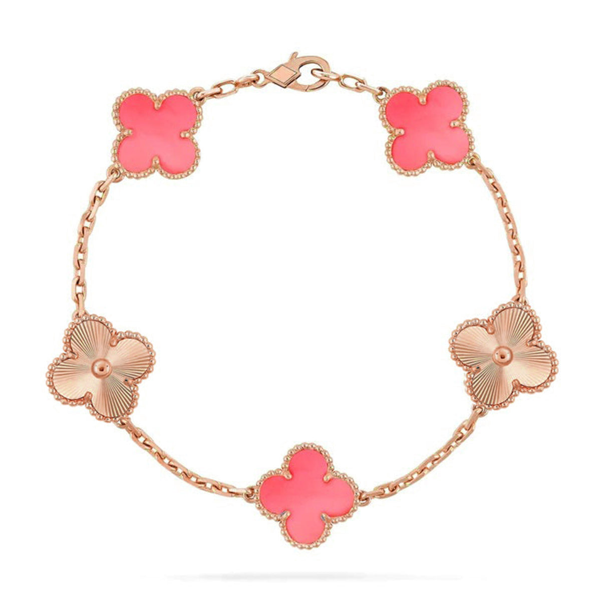 [Marins] CLOVER 5 MOTIFS  PINK MOP BRACELET COLLECTION