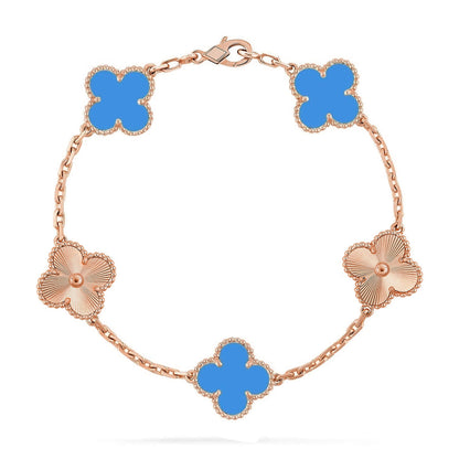 [Marins] CLOVER 5 MOTIF BLUE AGATE BRACELET COLLECTION
