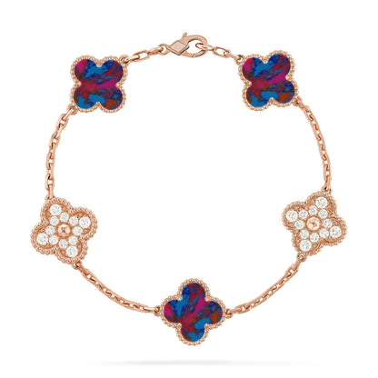 [Marins]CLOVER 5 MOTIF COLOR GEMSTONES BRACELET COLLECTION
