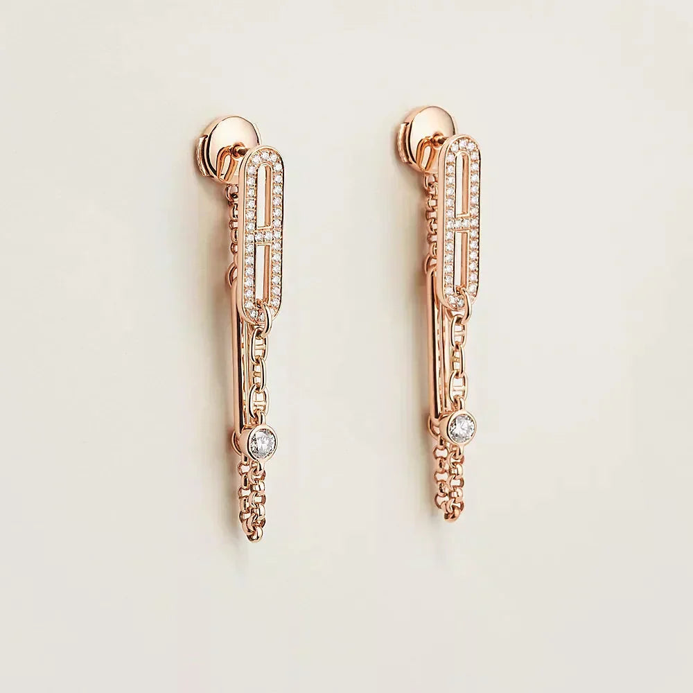 [Marins]CHAINE CHAOS DIAMOND DROP EARRINGS