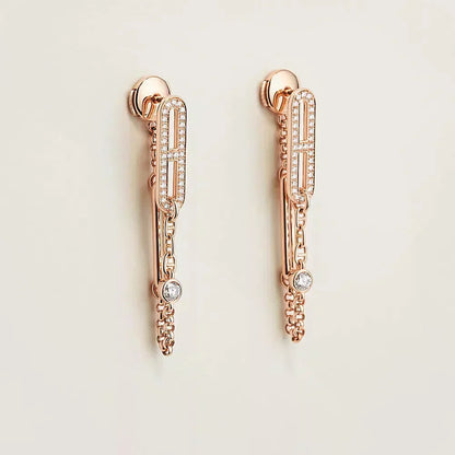 [Marins]CHAINE CHAOS DIAMOND DROP EARRINGS