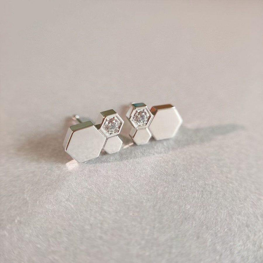 [Marins]BEE LOVE SILVER DIAMOND EARRINGS