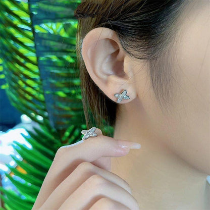 [Marins]JEUX DE SILVER DIAMOND EARRINGS