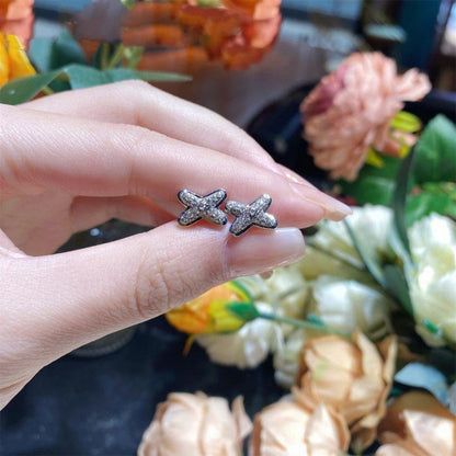 [Marins]JEUX DE SILVER DIAMOND EARRINGS