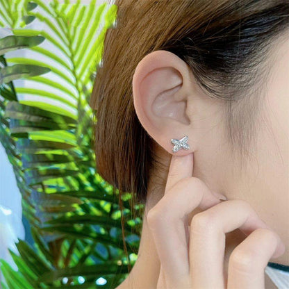 [Marins]JEUX DE SILVER DIAMOND EARRINGS