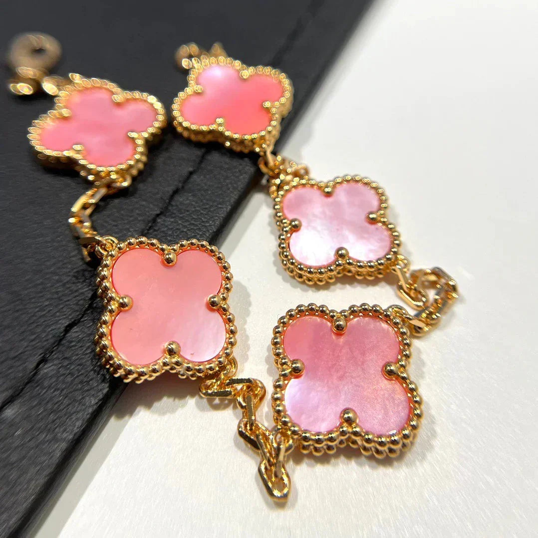 [Marins] CLOVER 5 MOTIFS  PINK MOP BRACELET COLLECTION
