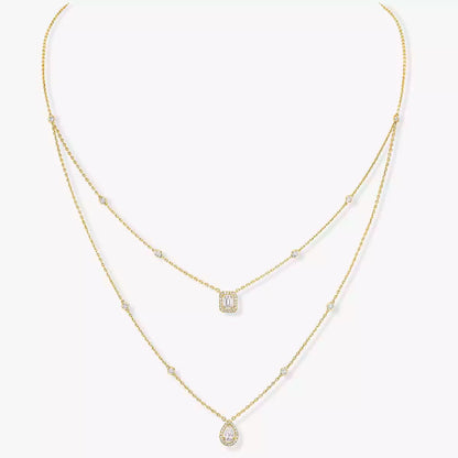 [Marins]Diamond Necklace My Twin 2 Rows