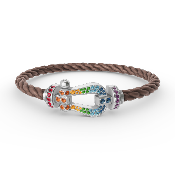 [Marins]FORC LARGE HORSESHOE  COLORED DIAMOND BRACELET SILVER