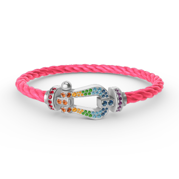 [Marins]FORC LARGE HORSESHOE  COLORED DIAMOND BRACELET SILVER