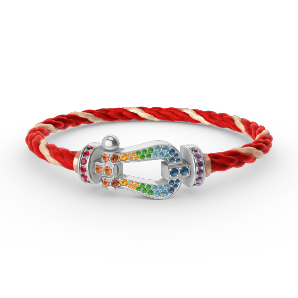 [Marins]FORC LARGE HORSESHOE  COLORED DIAMOND BRACELET SILVER