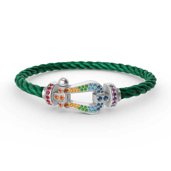 [Marins]FORC LARGE HORSESHOE  COLORED DIAMOND BRACELET SILVER