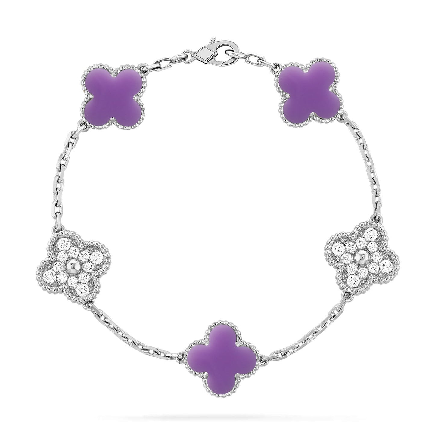[Marins]CLOVER 5 MOTIF LIGHT PURPLE BRACELET COLLECTION