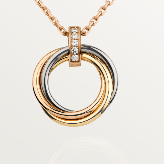 [Marins]TRINITY NECKLACE GOLD DIAMONDS