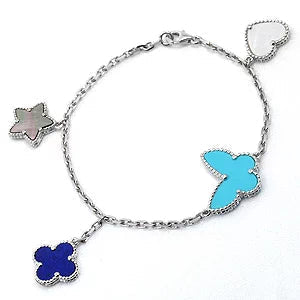 [Marins]LUCKY SPRING SILVER BRACELET 4 MOTIF