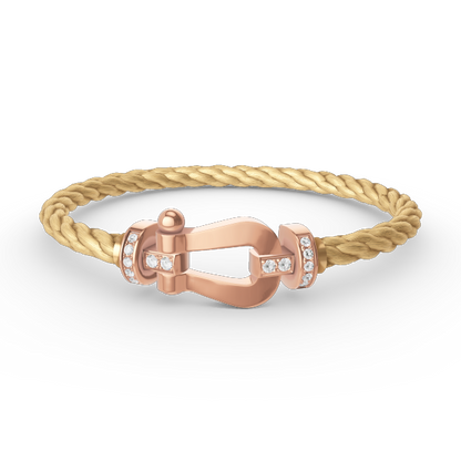 [Marins]FORCE LARGE HORSESHOE HALF DIAMOND BRACELET Marins GOLD