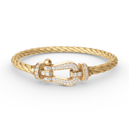[Marins]FORCE LARGE HORSESHOE FULL DIAMOND BRACELET GOLD