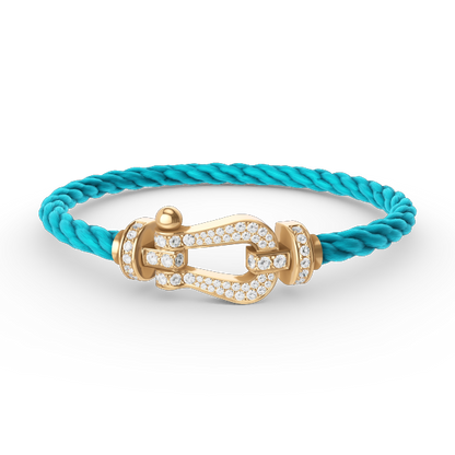 [Marins]FORCE LARGE HORSESHOE FULL DIAMOND BRACELET GOLD