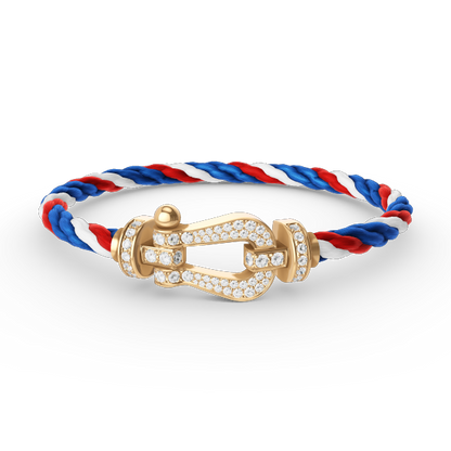 [Marins]FORCE LARGE HORSESHOE FULL DIAMOND BRACELET GOLD
