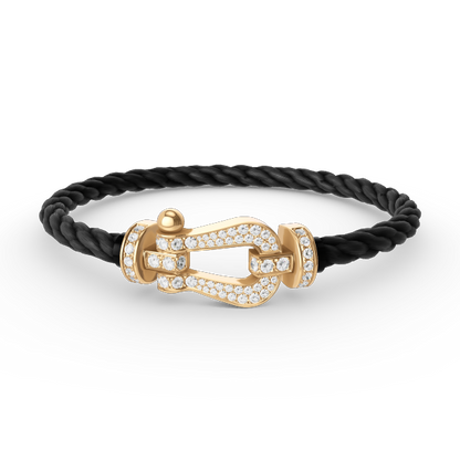 [Marins]FORCE LARGE HORSESHOE FULL DIAMOND BRACELET GOLD