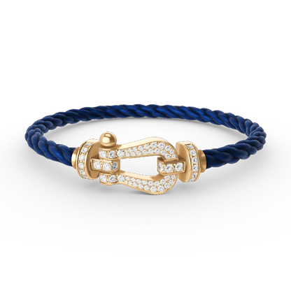 [Marins]FORCE LARGE HORSESHOE FULL DIAMOND BRACELET GOLD