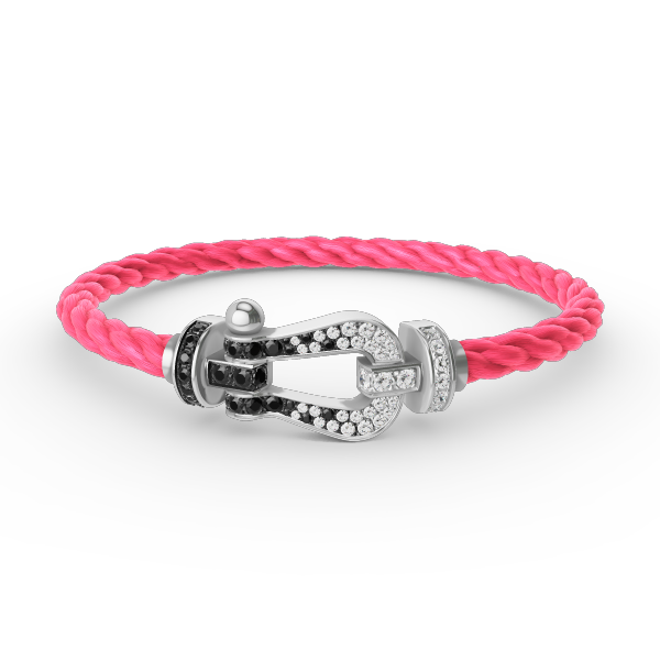 [Marins]FORCE LARGE HORSESHOE BLACK WHITE DIAMOND BRACELET SILVER