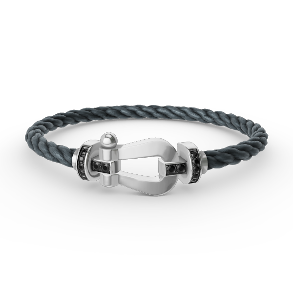 [Marin-Jewelry]FORCE LARGE HORSESHOE BLACK DIAMOND BRACELET SILVER