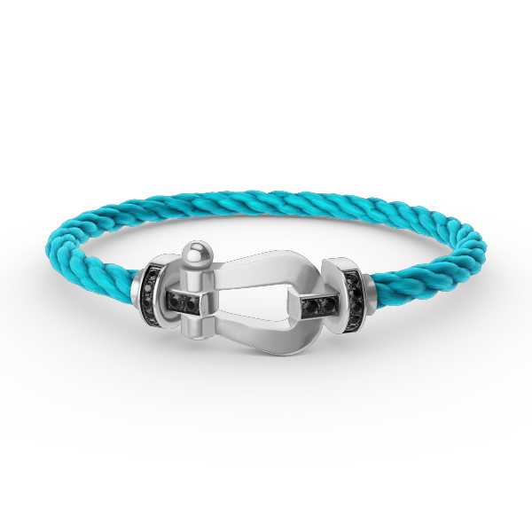 [Marins]FORCE LARGE HORSESHOE BLACK DIAMOND BRACELET SILVER