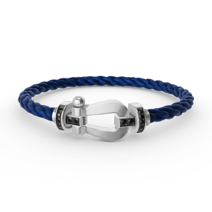 [Marins]FORCE LARGE HORSESHOE BLACK DIAMOND BRACELET SILVER