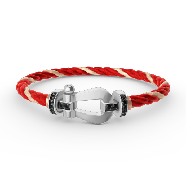 [Marins]FORCE LARGE HORSESHOE BLACK DIAMOND BRACELET SILVER