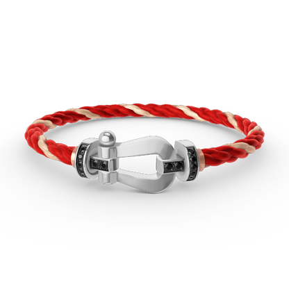 [Marins]FORCE LARGE HORSESHOE BLACK DIAMOND BRACELET SILVER