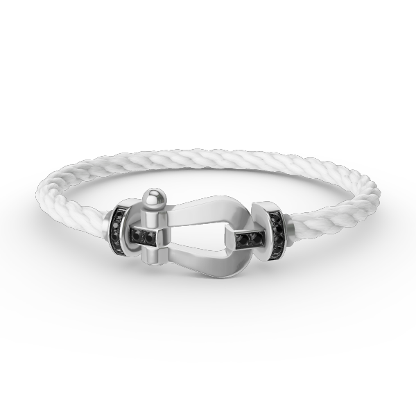 [Marin-Jewelry]FORCE LARGE HORSESHOE BLACK DIAMOND BRACELET SILVER