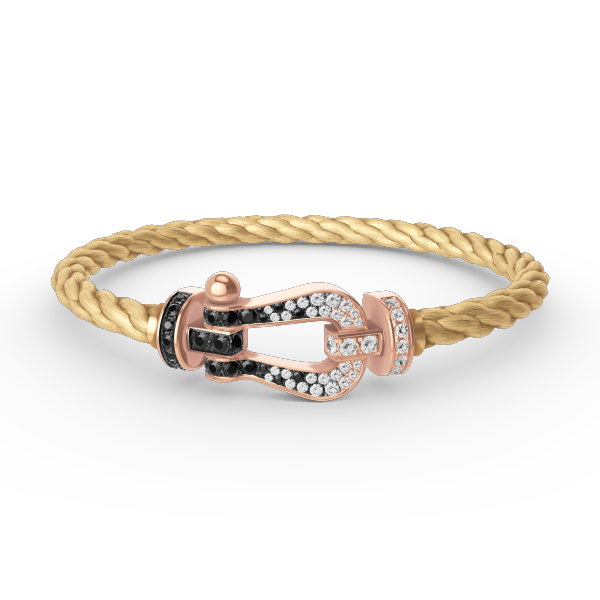 [Marins]FORCE LARGE HORSESHOE BLACK WHITE DIAMOND BRACELET Marins GOLD