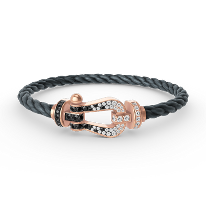 [Marins]FORCE LARGE HORSESHOE BLACK WHITE DIAMOND BRACELET Marins GOLD