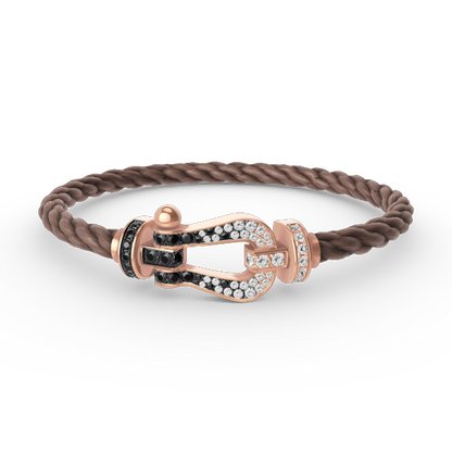 [Marins]FORCE LARGE HORSESHOE BLACK WHITE DIAMOND BRACELET Marins GOLD