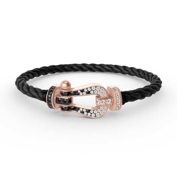 [Marins]FORCE LARGE HORSESHOE BLACK WHITE DIAMOND BRACELET Marins GOLD