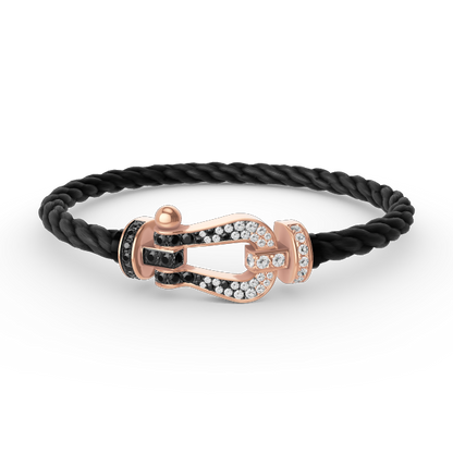[Marins]FORCE LARGE HORSESHOE BLACK WHITE DIAMOND BRACELET Marins GOLD
