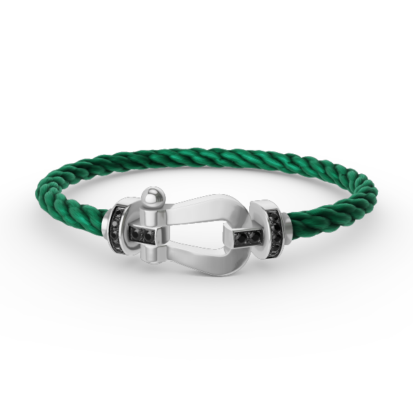 [Marins]FORCE LARGE HORSESHOE BLACK DIAMOND BRACELET SILVER