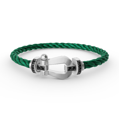 [Marins]FORCE LARGE HORSESHOE BLACK DIAMOND BRACELET SILVER