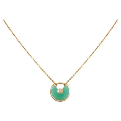 [Marins]AMULETTE GOLD MALACHITE NECKLACE