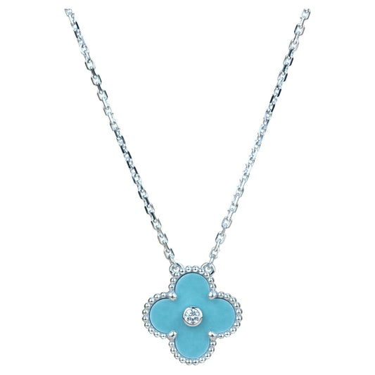 [マリオン]CLOVER 15MM DIAMOND SVRES PORCELAIN NECKLACE SILVER