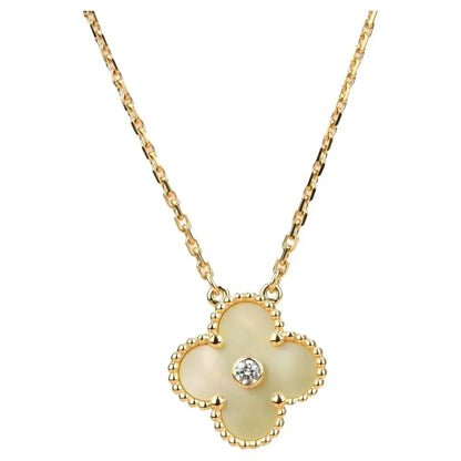 [Marins]CLOVER 15MM DIAMOND GOLD MOTHER OF PEARL NECKLACE
