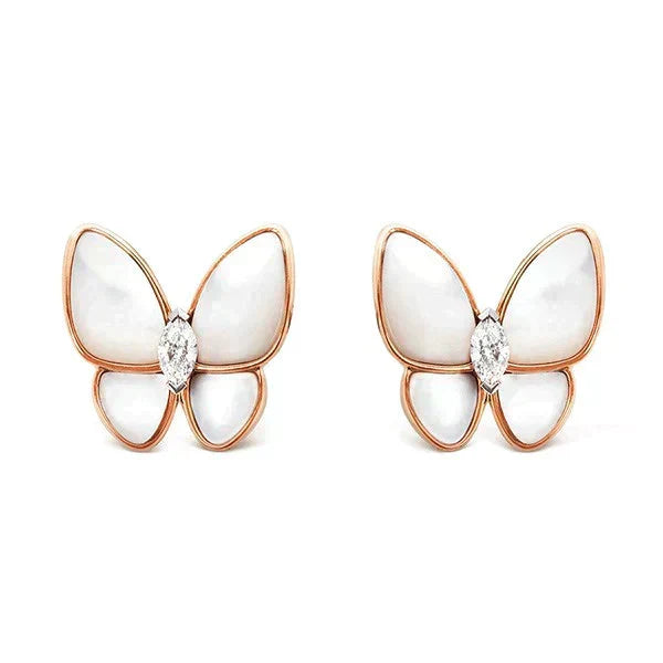 [Marins]BUTTERFLY MOP DIAMOND EARRINGS