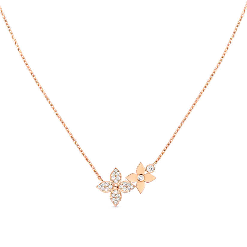 [Marins]STAR BLOSSOM NECKLACE PINK GOLD DIAMONDS