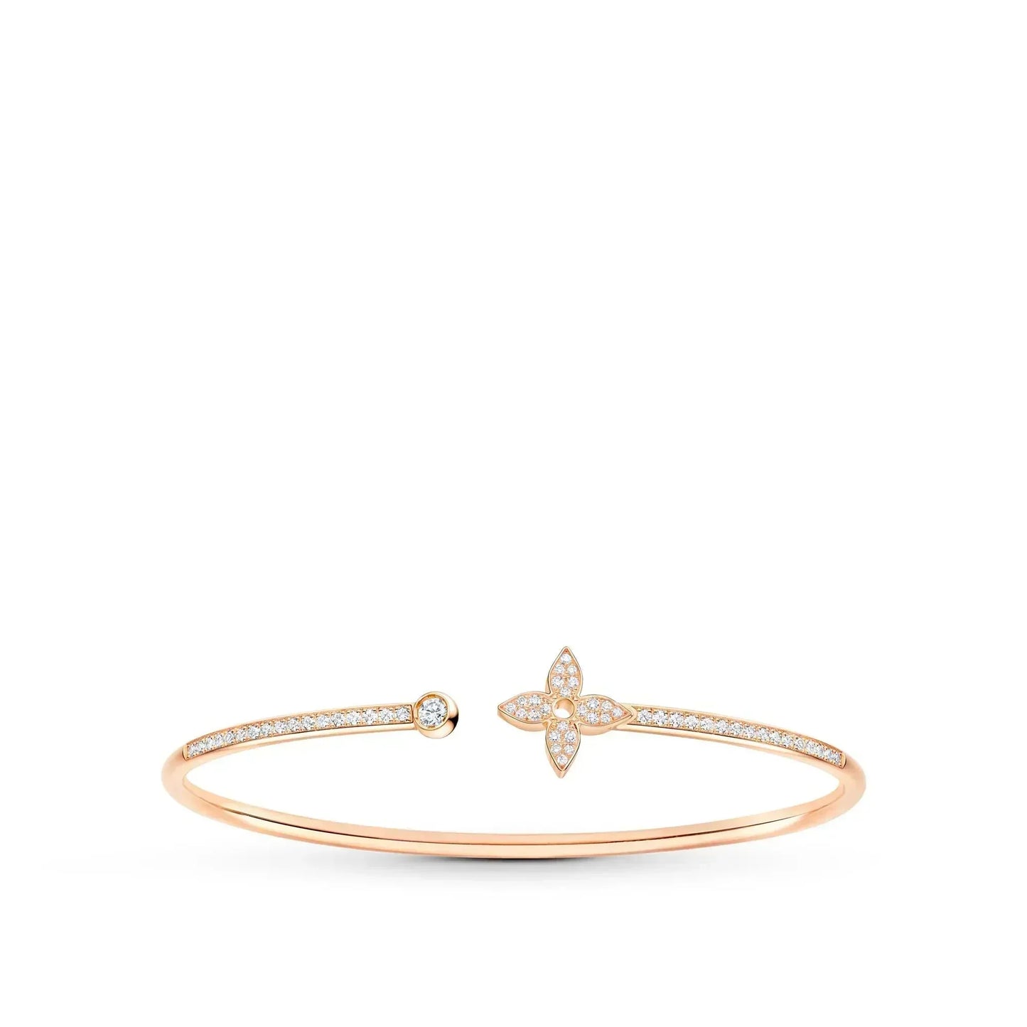 [Marins]IDYLLE PINK GOLD OPEN BRACELET DIAMOND PAVED