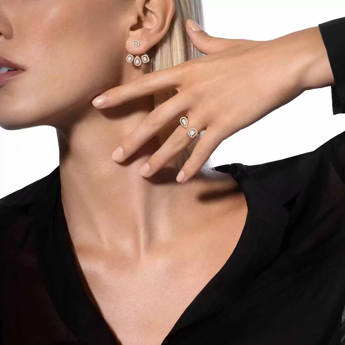 [Marins] My Twin Trio  Diamond Earrings