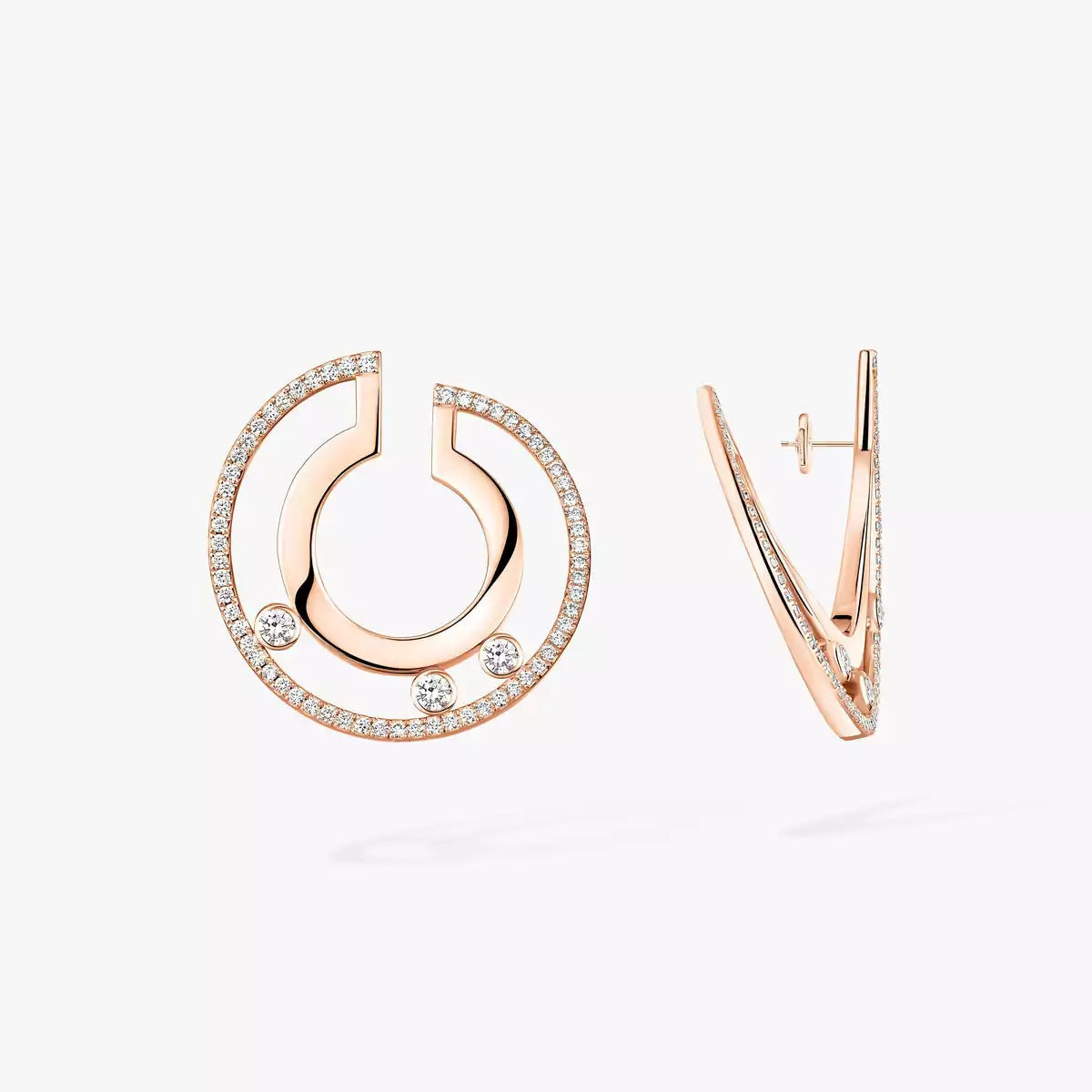 [Marins]Move Romane Small Diamond Hoop Earrings